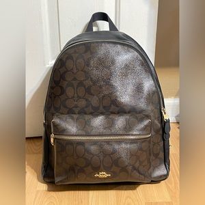 Large Coach Backpack in Signature Leather.